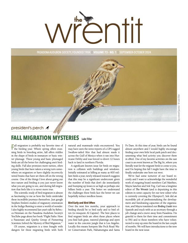 September 2024 Wrentit newsletter cover